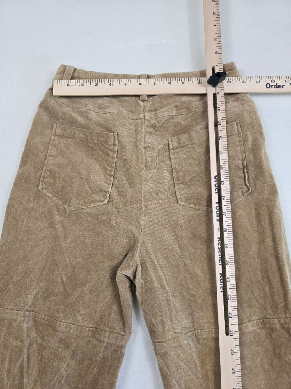 Lulus Medium Brown Corduroy Pants Straight Leg High Rise - Picture 6 of 6